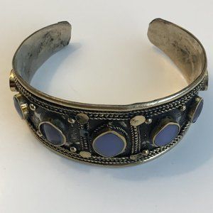 Light Blue Coral Tribal Cuff Bracelet